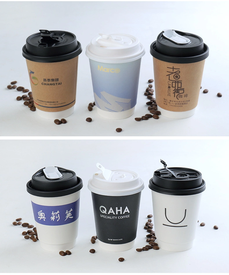 Creative Dispsoable Coffee Cup Thick Paper Cups Birthday Party Favors Hot Drinks Packaging Takeaway Cups with Lids